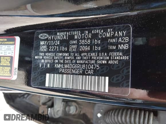 2024 Hyundai Elantra SEL с VIN KMHLM4DG6RU810475, выставлен на аукционе IAAI как лот 43134051 с пробегом 15 444 миль миль и . История ставок и продаж доступна на DreamBid. Изображение 9.