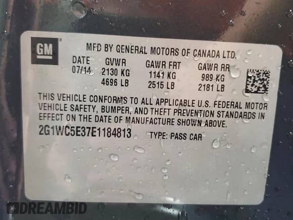 2014 Chevrolet Impala LTZ с VIN 2G1WC5E37E1184813, выставлен на аукционе Copart как лот 72004155 с пробегом 181 678 миль миль и Списание • Salvage title. История ставок и продаж доступна на DreamBid. Изображение 12.
