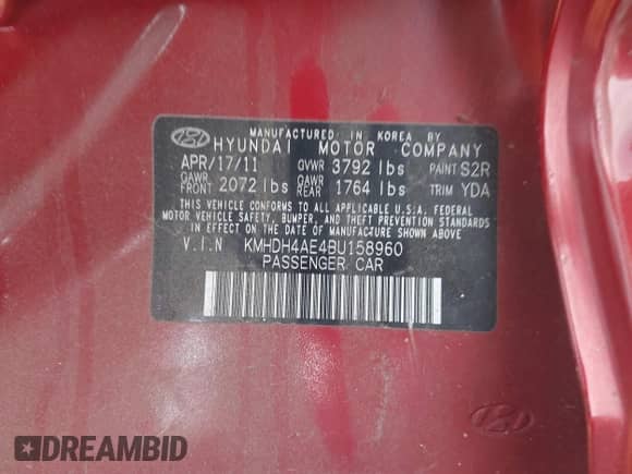 2011 Hyundai Elantra Limited с VIN KMHDH4AE4BU158960, выставлен на аукционе IAAI как лот 42933943 с пробегом 177 247 миль миль и . История ставок и продаж доступна на DreamBid. Изображение 9.