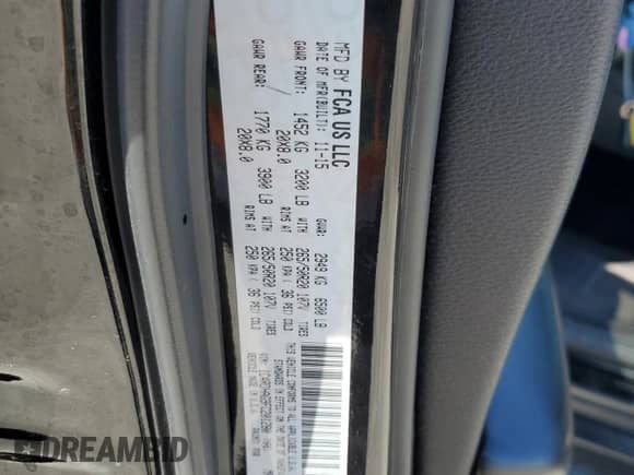 2015 Dodge Durango SXT with VIN 1C4RDHAG9FC201280, listed as a Copart auction lot 68286355 with 111,841 mi miles and Salvage title. Bid and sale history available at DreamBid. Image 13.