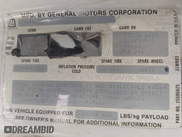 1984 Chevrolet Blazer с VIN 1G8CT18B1E8186120, выставлен на аукционе IAAI как лот 42819790 с пробегом 33 107 миль миль и . История ставок и продаж доступна на DreamBid. Изображение 9.