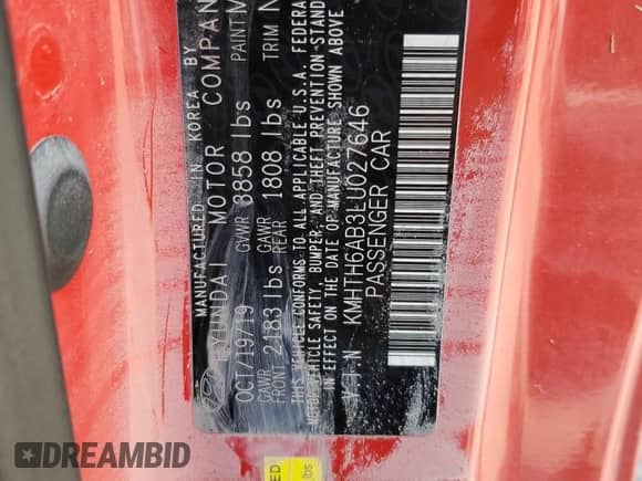 2020 Hyundai Veloster Turbo R-Spec с VIN KMHTH6AB3LU027646, выставлен на аукционе Copart как лот 51428865 с пробегом 24 426 миль миль и Списание • Salvage title. История ставок и продаж доступна на DreamBid. Изображение 13.