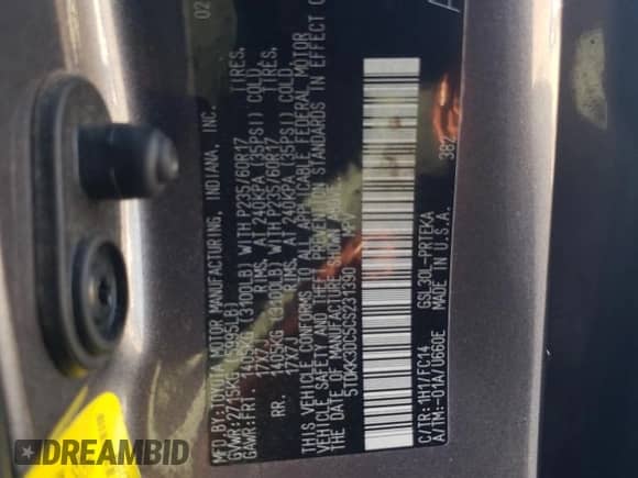2012 Toyota Sienna LE with VIN 5TDKK3DC5CS231390, listed as a Copart auction lot 85662385 with 125,918 mi miles and Salvage title. Bid and sale history available at DreamBid. Image 13.