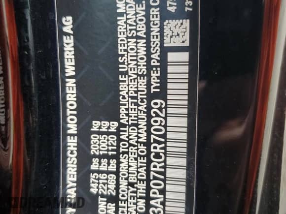 2024 BMW 4 Series 430i с VIN WBA53AP07RCR70929, выставлен на аукционе Copart как лот 60192535 с пробегом 26 819 миль миль и Чистый • Clean title. История ставок и продаж доступна на DreamBid. Изображение 12.