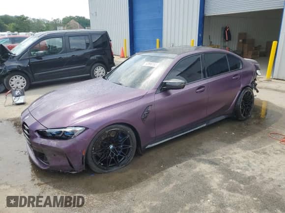 2023 BMW M3 Competition xDrive z VIN WBS43AY06PFP98572, wystawiony jako Copart lot #62995195 z przebiegiem Nie podano mil oraz Szkoda całkowita • Salvage title. Historia ofert i sprzedaży dostępna na DreamBid. Obrazek 1.