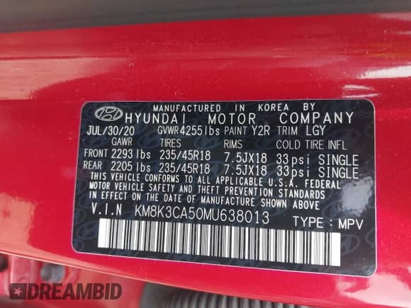 2021 Hyundai Kona Limited с VIN KM8K3CA50MU638013, выставлен на аукционе IAAI как лот 42627562 с пробегом 25 078 миль миль и . История ставок и продаж доступна на DreamBid. Изображение 9.