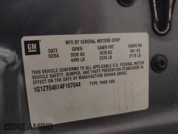 2004 Chevrolet Malibu Maxx LS с VIN 1G1ZT64814F167044, выставлен на аукционе IAAI как лот 41176248 с пробегом 187 962 миль миль и . История ставок и продаж доступна на DreamBid. Изображение 9.