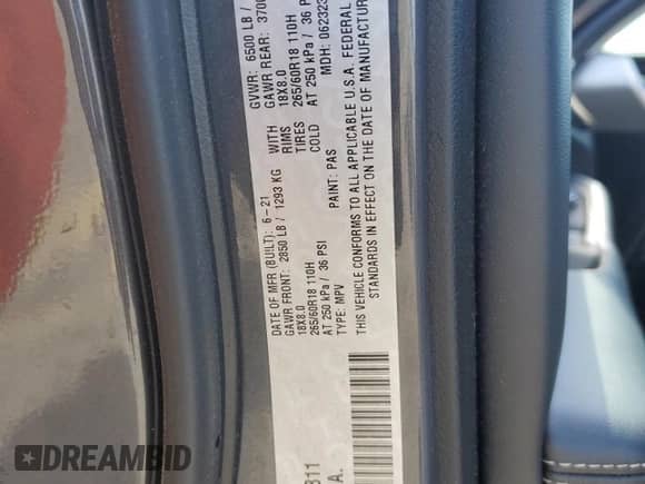 2021 Jeep Grand Cherokee Laredo with VIN 1C4RJKAG8M8149811, listed as a Copart auction lot 57058395 with 43,926 mi miles and Salvage title. Bid and sale history available at DreamBid. Image 14.