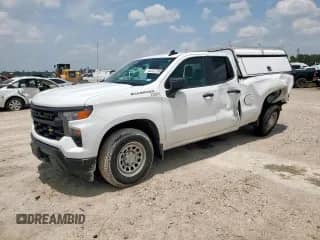 2024 Chevrolet Silverado 1500 Work Truck with VIN 1GCRAAED8RZ284508, listed as a Copart auction lot 65222185 with 17,575 mi miles and Salvage title. Bid and sale history available at DreamBid. Image 1.