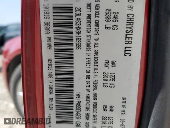 2008 Chrysler 300 C Hemi with VIN 2C3LA63HX8H169596, listed as a Copart auction lot 65712935 with 218,916 mi miles and Salvage title. Bid and sale history available at DreamBid. Image 12.