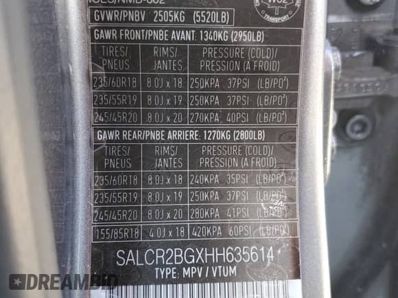 2017 Land Rover Discovery Sport HSE with VIN SALCR2BGXHH635614, listed as a Copart auction lot 70287505 with 153,744 mi miles and Clean title. Bid and sale history available at DreamBid. Image 13.