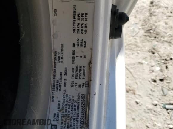 2005 Chevrolet Colorado Fleet Z85 z VIN 1GCCS148558246452, wystawiony jako Copart lot #71097565 z przebiegiem 244 136 mil mil oraz Szkoda całkowita • Salvage title. Historia ofert i sprzedaży dostępna na DreamBid. Obrazek 13.