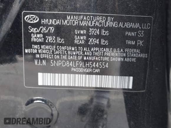 2020 Hyundai Elantra SEL с VIN 5NPD84LF9LH544554, выставлен на аукционе IAAI как лот 43202133 с пробегом 120 605 миль миль и . История ставок и продаж доступна на DreamBid. Изображение 9.
