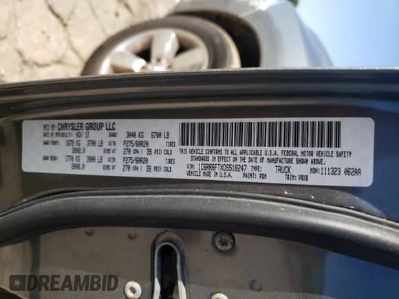 2013 Ram 1500 Tradesman z VIN 1C6RR6FTXDS518247, wystawiony jako Copart lot #51236085 z przebiegiem 108 654 mil mil oraz Szkoda całkowita • Salvage title. Historia ofert i sprzedaży dostępna na DreamBid. Obrazek 12.