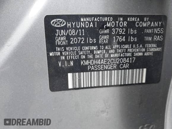 2012 Hyundai Elantra GLS с VIN KMHDH4AE2CU208417, выставлен на аукционе IAAI как лот 43015652 с пробегом 102 869 миль миль и . История ставок и продаж доступна на DreamBid. Изображение 9.