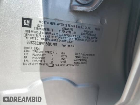 2009 Saturn VUE XR с VIN 3GSCL53P99S605767, выставлен на аукционе Copart как лот 49855125 с пробегом 90 999 миль миль и Списание • Salvage title. История ставок и продаж доступна на DreamBid. Изображение 15.