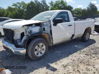 2023 Chevrolet Silverado 1500 Work Truck with VIN 3GCNAAED3PG197384, listed as a Copart auction lot 64410975 with 34,384 mi miles and Salvage title. Bid and sale history available at DreamBid. Image 1.