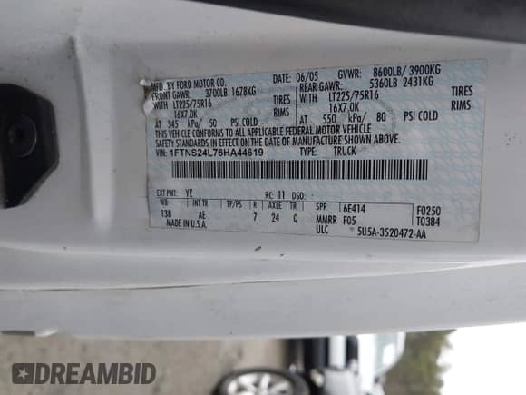 2006 Ford Econoline Cargo с VIN 1FTNS24L76HA44619, выставлен на аукционе IAAI как лот 41927714 с пробегом 185 582 миль миль и . История ставок и продаж доступна на DreamBid. Изображение 9.