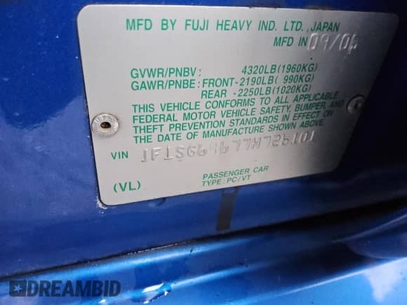 2007 Subaru Forester Special Sports XT z VIN JF1SG69677H726101, wystawiony jako Copart lot #74236594 z przebiegiem 194 360 mil mil oraz Czysty tytuł • Clean title. Historia ofert i sprzedaży dostępna na DreamBid. Obrazek 13.