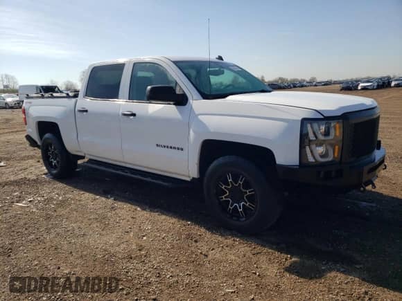 2014 Chevrolet Silverado 1500 LT with VIN 3GCUKREHXEG384709, listed as a Copart auction lot 53863605 with 109,537 mi miles and Salvage title. Bid and sale history available at DreamBid. Image 4.