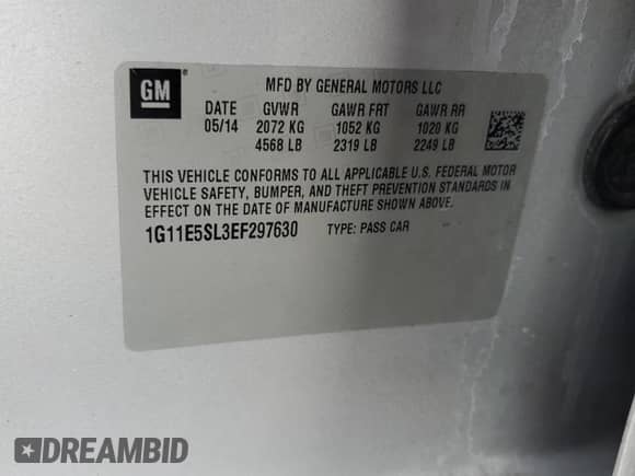 2014 Chevrolet Malibu LT with VIN 1G11E5SL3EF297630, listed as a Copart auction lot 81539725 with 147,408 mi miles and Salvage title. Bid and sale history available at DreamBid. Image 12.