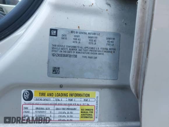 2010 Chevrolet Malibu 1FL z VIN 1G1ZA5E06AF281738, wystawiony jako IAAI lot #43444660 z przebiegiem 190 004 mil mil oraz . Historia ofert i sprzedaży dostępna na DreamBid. Obrazek 6.