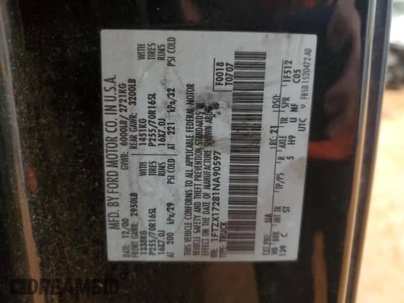 2001 Ford F-150 XL z VIN 1FTZX17281NA90597, wystawiony jako Copart lot #70521455 z przebiegiem Nie podano mil oraz Szkoda całkowita • Salvage title. Historia ofert i sprzedaży dostępna na DreamBid. Obrazek 12.