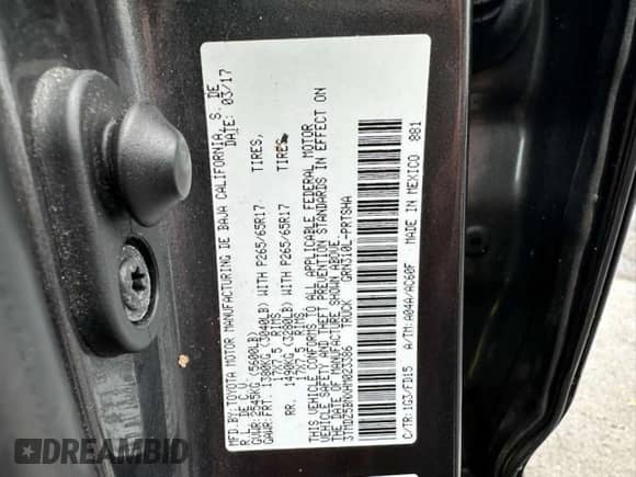 2017 Toyota Tacoma TRD Off Road z VIN 3TMDZ5BNXHM023386, wystawiony jako Copart lot #90888765 z przebiegiem 193 045 mil mil oraz Czysty tytuł • Clean title. Historia ofert i sprzedaży dostępna na DreamBid. Obrazek 10.