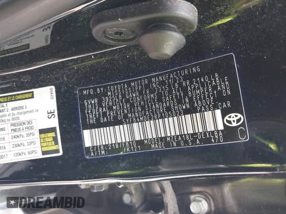 2024 Toyota Corolla LE с VIN 5YFB4MDE2RP105023, выставлен на аукционе IAAI как лот 43103397 с пробегом 49 304 миль миль и . История ставок и продаж доступна на DreamBid. Изображение 9.