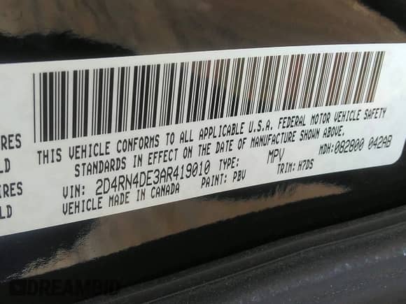 2010 Dodge Grand Caravan SE с VIN 2D4RN4DE3AR419010, выставлен на аукционе IAAI как лот 43028433 с пробегом 187 038 миль миль и . История ставок и продаж доступна на DreamBid. Изображение 9.