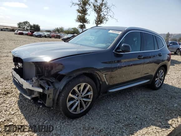 2018 BMW X3 xDrive30i with VIN 5UXTR9C58JLD73657, listed as a Copart auction lot 71559335 with 44,577 mi miles and Salvage title. Bid and sale history available at DreamBid. Image 1.