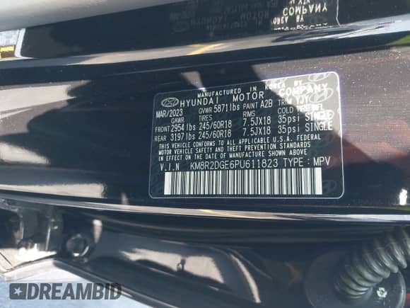 2023 Hyundai Palisade SEL с VIN KM8R2DGE6PU611823, выставлен на аукционе IAAI как лот 42231966 с пробегом 18 158 миль миль и . История ставок и продаж доступна на DreamBid. Изображение 9.