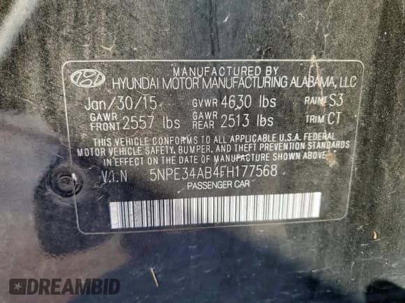 2015 Hyundai Sonata Sport z VIN 5NPE34AB4FH177568, wystawiony jako Copart lot #86502825 z przebiegiem 182 104 mil mil oraz Szkoda całkowita • Salvage title. Historia ofert i sprzedaży dostępna na DreamBid. Obrazek 13.