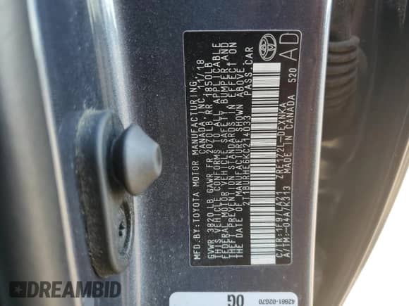 2019 Toyota Corolla L with VIN 2T1BURHE6KC214033, listed as a Copart auction lot 80877695 with 58,222 mi miles and Salvage title. Bid and sale history available at DreamBid. Image 13.