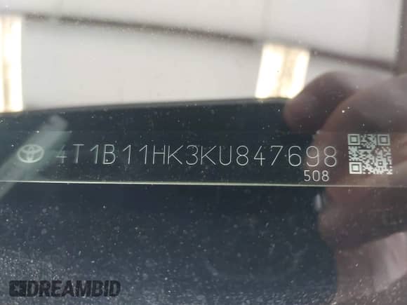 2019 Toyota Camry SE z VIN 4T1B11HK3KU847698, wystawiony jako IAAI lot #43421686 z przebiegiem 108 989 mil mil oraz . Historia ofert i sprzedaży dostępna na DreamBid. Obrazek 9.