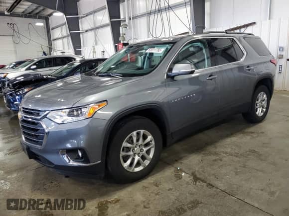 2021 Chevrolet Traverse LT Cloth z VIN 1GNEVGKW7MJ235388, wystawiony jako Copart lot #63011765 z przebiegiem 54 792 mil mil oraz Szkoda całkowita • Salvage title. Historia ofert i sprzedaży dostępna na DreamBid. Obrazek 1.
