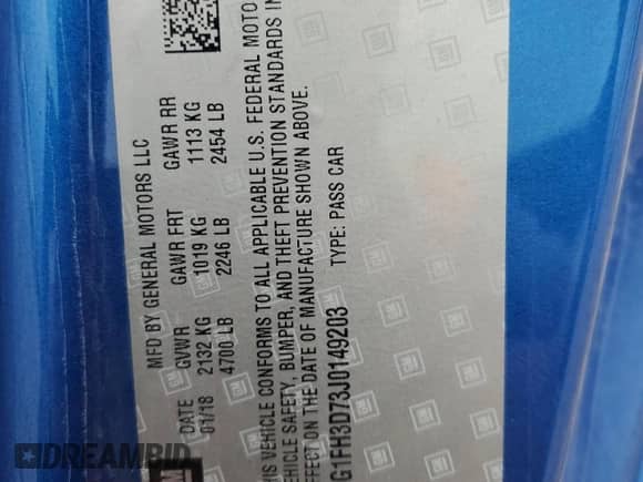 2018 Chevrolet Camaro 2SS с VIN 1G1FH3D73J0149203, выставлен на аукционе Copart как лот 69287905 с пробегом 16 276 миль миль и Списание • Salvage title. История ставок и продаж доступна на DreamBid. Изображение 12.