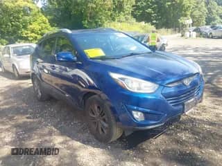 2014 Hyundai Tucson SE with VIN KM8JU3AG9EU840098, listed as a IAAI auction lot 42948224 with 149,261 mi miles and . Bid and sale history available at DreamBid. Image 1.