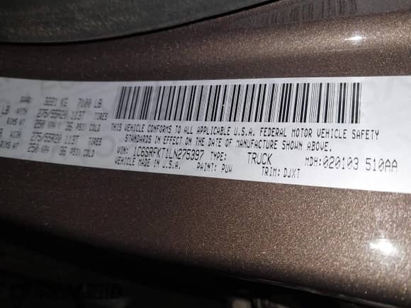 2020 Ram 1500 Longhorn with VIN 1C6SRFKT1LN275397, listed as a IAAI auction lot 42733634 with 101,019 mi miles and . Bid and sale history available at DreamBid. Image 9.
