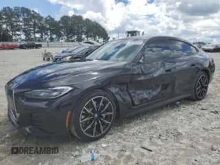 2022 BMW i4 eDrive40 with VIN WBY73AW01NFN05602, listed as a Copart auction lot 56896355 with 38,003 mi miles and Salvage title. Bid and sale history available at DreamBid. Image 1.