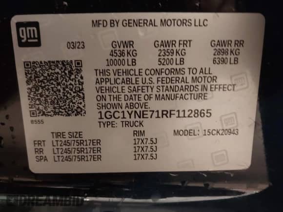 2024 Chevrolet Silverado 2500HD LT с VIN 1GC1YNE71RF112865, выставлен на аукционе IAAI как лот 41145438 с пробегом Не указан миль и . История ставок и продаж доступна на DreamBid. Изображение 9.