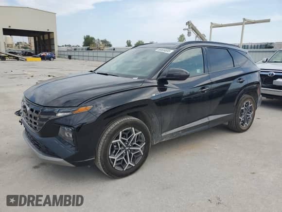 2024 Hyundai Tucson N Line with VIN KM8JFCD19RU180829, listed as a Copart auction lot 80834695 with 11,057 mi miles and Salvage title. Bid and sale history available at DreamBid. Image 1.