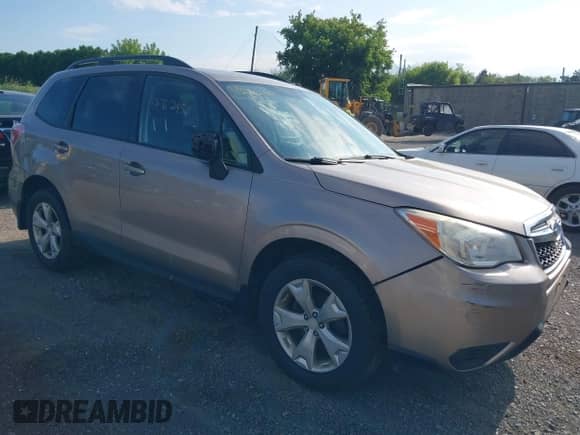 2014 Subaru Forester Premium with VIN JF2SJACC4EG405795, listed as a IAAI auction lot 42762451 with 267,393 mi miles and . Bid and sale history available at DreamBid. Image 1.