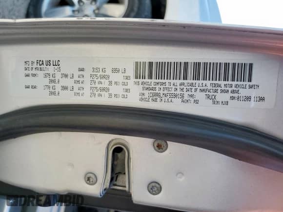 2015 Ram 1500 Big Horn с VIN 1C6RR6LM4FS590156, выставлен на аукционе Copart как лот 84296925 с пробегом 254 792 миль миль и Чистый • Clean title. История ставок и продаж доступна на DreamBid. Изображение 12.