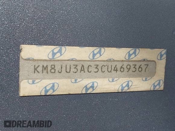 2012 Hyundai Tucson GLS with VIN KM8JU3AC3CU469367, listed as a IAAI auction lot 38512319 with 185,441 mi miles and . Bid and sale history available at DreamBid. Image 9.