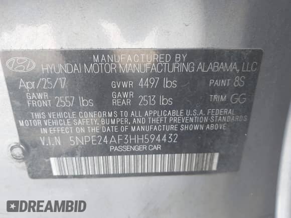 2017 Hyundai Sonata 2.4L z VIN 5NPE24AF3HH594432, wystawiony jako IAAI lot #42892040 z przebiegiem 358 183 mil mil oraz . Historia ofert i sprzedaży dostępna na DreamBid. Obrazek 9.