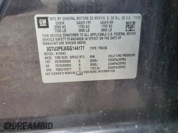 2016 GMC Sierra 1500 Denali z VIN 3GTU2PEJ6GG144177, wystawiony jako Copart lot #62304795 z przebiegiem 197 675 mil mil oraz Czysty tytuł • Clean title. Historia ofert i sprzedaży dostępna na DreamBid. Obrazek 12.