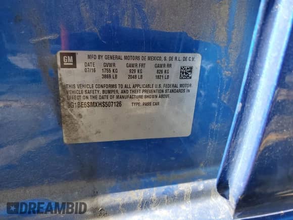 2017 Chevrolet Cruze LT с VIN 3G1BE6SMXHS507126, выставлен на аукционе Copart как лот 84045065 с пробегом 207 130 миль миль и Чистый • Clean title. История ставок и продаж доступна на DreamBid. Изображение 14.