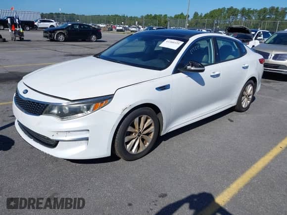 2016 Kia Optima EX with VIN 5XXGU4L36GG103920, listed as a IAAI auction lot 43380555 with 114,062 mi miles and . Bid and sale history available at DreamBid. Image 2.