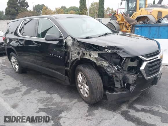 2019 Chevrolet Traverse LS with VIN 1GNERFKW2KJ300210, listed as a IAAI auction lot 43309517 with 59,179 mi miles and . Bid and sale history available at DreamBid. Image 1.